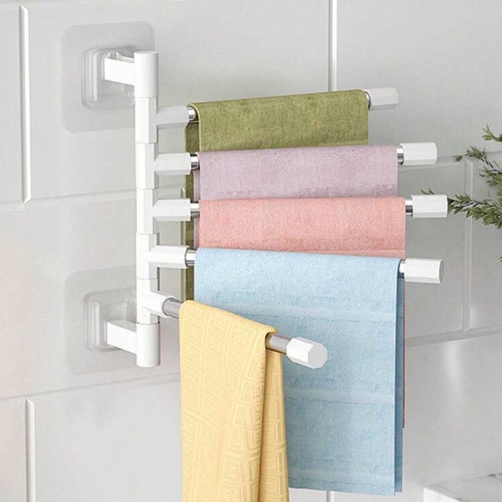 ✅2/$24 🆕 Swivel Towel Rack, 4 Arm Towel Bar Stainless Steel Wall Mount